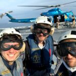 Tracking an Aircraft Carrier from a Helicopter